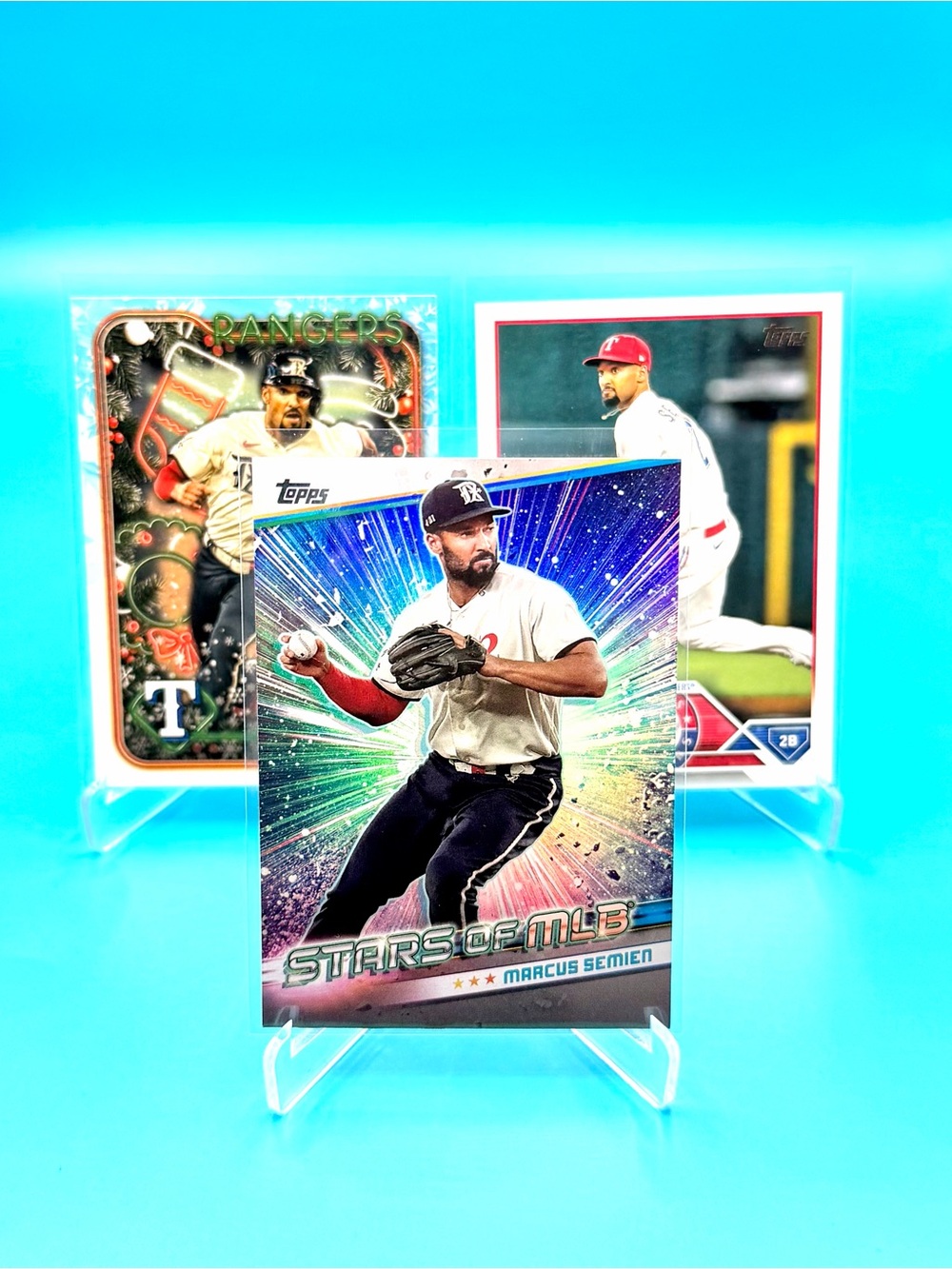 🔥Marcus Semien Lot! 🔥Stars of MLB Refractor + Topps Holiday + Insert! 😮